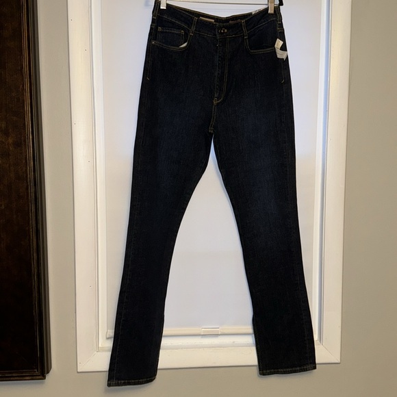 Anthropologie Pilcro Dark Wash Flare Denim Jeans with Slits - Picture 3 of 8